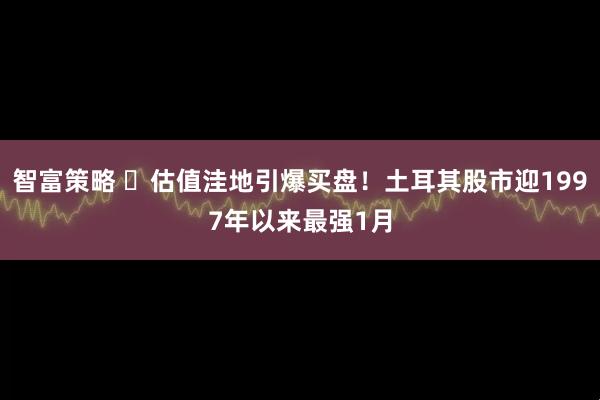 智富策略 ‌估值洼地引爆买盘！土耳其股市迎1997年以来最强1月